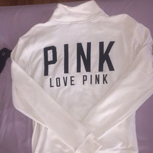 Victoria Secret PINK Half zip White Sweater
